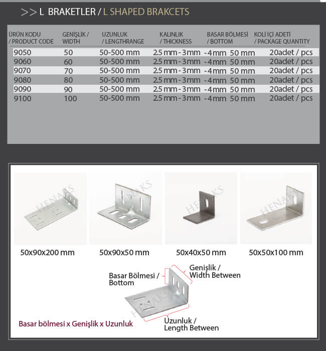 L Brackets – Heavy Duty